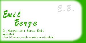 emil berze business card